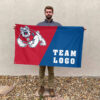 Fresno State Bulldogs vs Custom Team House Divided Flag, Personalized Team Flag