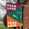 Green Wave vs Custom Team House Divided Flag, Custom College Flag 1 Green Wave vs Custom Team House Divided Flag, Custom College Flag