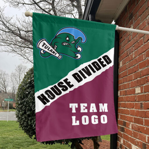 Green Wave vs Custom Team House Divided Flag, Custom House Flag Green Wave vs Custom Team House Divided Flag, Custom House Flag