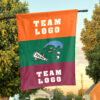 Green Wave vs Custom Team House Divided Flag, Custom NCAA Flag