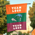 Green Wave vs Custom Team House Divided Flag, Custom NCAA Flag