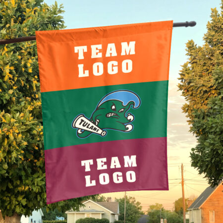 Green Wave vs Custom Team House Divided Flag, Custom NCAA Flag