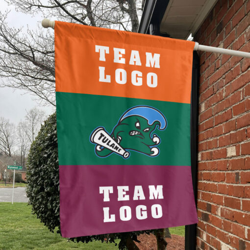Green Wave vs Custom Team House Divided Flag, Custom NCAA Flag
