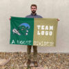 Green Wave vs Custom Team House Divided Flag, Custom Rivalry Flag 2 Green Wave vs Custom Team House Divided Flag, Custom Rivalry Flag
