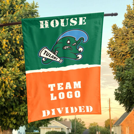 Green Wave vs Custom Team House Divided Flag, Custom Spirit Flag