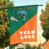 Green Wave vs Custom Team House Divided Flag, Custom Split Flag