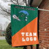 Green Wave vs Custom Team House Divided Flag, Custom Split Flag 1 Green Wave vs Custom Team House Divided Flag, Custom Split Flag
