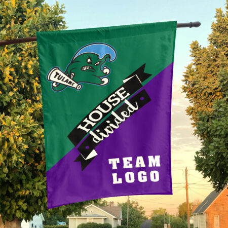 Green Wave vs Custom Team House Divided Flag, Custom Team Flag