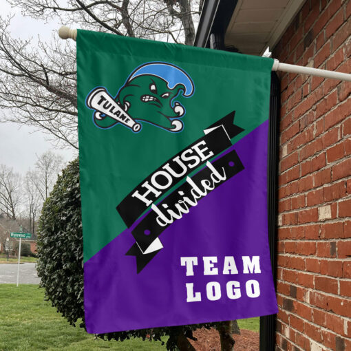 Green Wave vs Custom Team House Divided Flag, Custom Team Flag Green Wave vs Custom Team House Divided Flag, Custom Team Flag