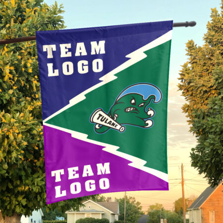 Green Wave vs Custom Team House Divided Flag, NCAA College Flag
