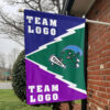 Green Wave vs Custom Team House Divided Flag, NCAA College Flag