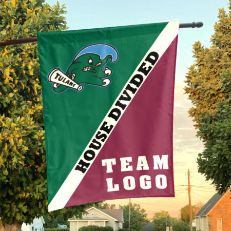 Green Wave vs Custom Team House Divided Flag, NCAA Custom Flag