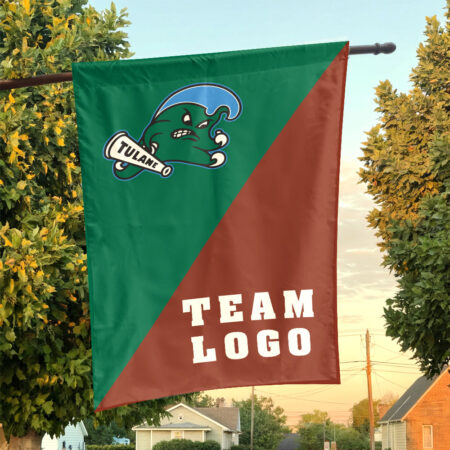 Green Wave vs Custom Team House Divided Flag, NCAA House Flag