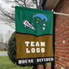 Green Wave vs Custom Team House Divided Flag, NCAA Rivalry Flag 1 Green Wave vs Custom Team House Divided Flag, NCAA Rivalry Flag