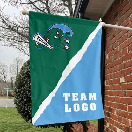 Green Wave vs Custom Team House Divided Flag, NCAA Spirit Flag