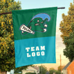 Green Wave vs Custom Team House Divided Flag, NCAA Two Team Flag