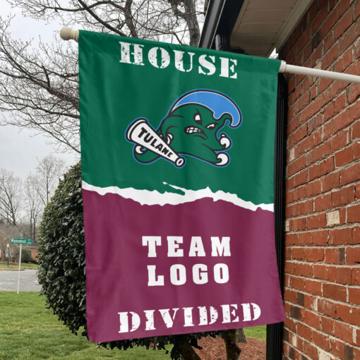 Green Wave vs Custom Team House Divided Flag, Personalized College Flag Green Wave vs Custom Team House Divided Flag, Personalized College Flag