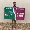 Green Wave vs Custom Team House Divided Flag, Personalized College Flag 2 Green Wave vs Custom Team House Divided Flag, Personalized College Flag