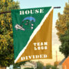 Green Wave vs Custom Team House Divided Flag, Personalized House Flag