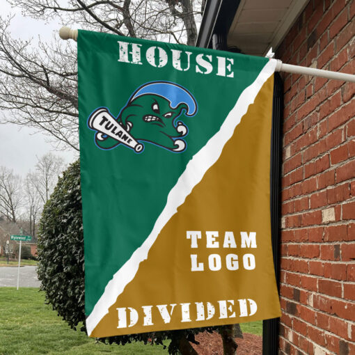 Green Wave vs Custom Team House Divided Flag, Personalized House Flag Green Wave vs Custom Team House Divided Flag, Personalized House Flag