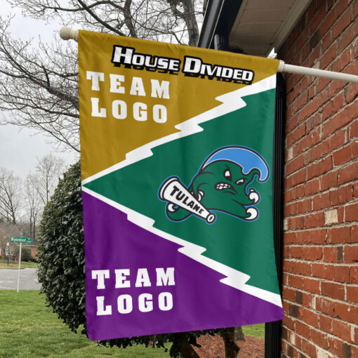 Green Wave vs Custom Team House Divided Flag, Personalized NCAA Flag Green Wave vs Custom Team House Divided Flag, Personalized NCAA Flag