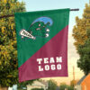 Green Wave vs Custom Team House Divided Flag, Personalized Split Flag