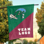 Green Wave vs Custom Team House Divided Flag, Personalized Split Flag