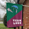 Green Wave vs Custom Team House Divided Flag, Personalized Split Flag