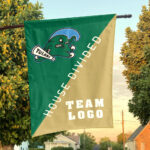 Green Wave vs Custom Team House Divided Flag, Personalized Team Flag