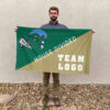 Green Wave vs Custom Team House Divided Flag, Personalized Team Flag