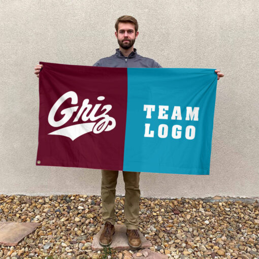 Grizzlies vs Custom Team House Divided Flag, Custom NCAA Flag