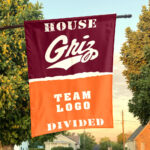 Grizzlies vs Custom Team House Divided Flag, NCAA College Flag