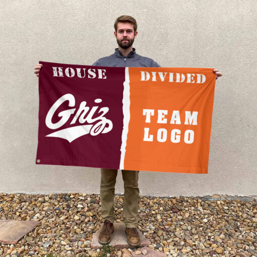 Grizzlies vs Custom Team House Divided Flag, NCAA College Flag