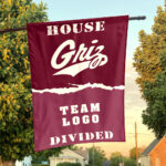 Grizzlies vs Custom Team House Divided Flag, NCAA House Flag