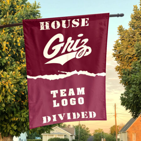 Grizzlies vs Custom Team House Divided Flag, NCAA House Flag