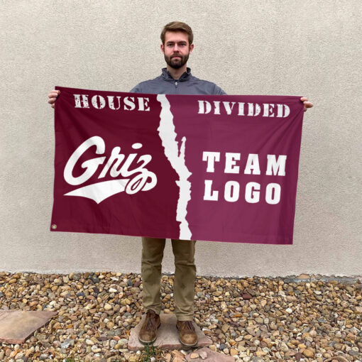 Grizzlies vs Custom Team House Divided Flag, NCAA House Flag