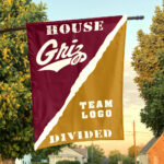 Grizzlies vs Custom Team House Divided Flag, NCAA Rivalry Flag