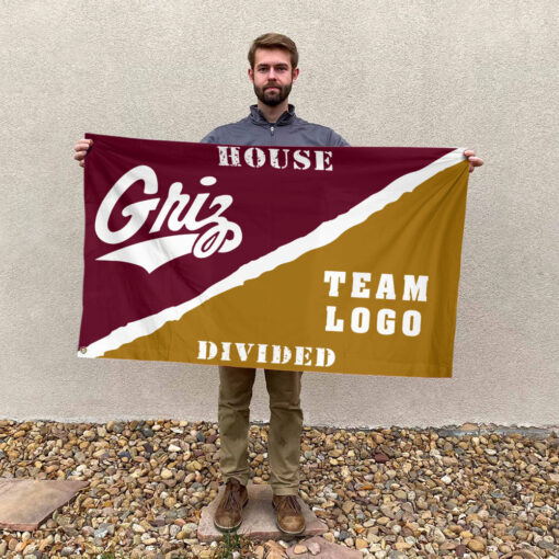 Grizzlies vs Custom Team House Divided Flag, NCAA Rivalry Flag