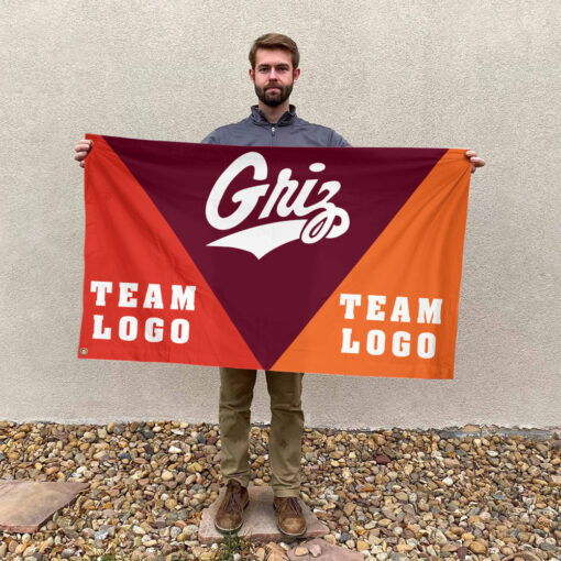 Grizzlies vs Custom Team House Divided Flag, NCAA Spirit Flag