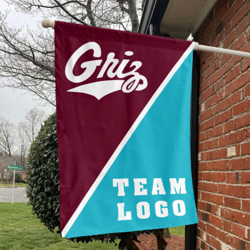 Grizzlies vs Custom Team House Divided Flag, NCAA Split Flag
