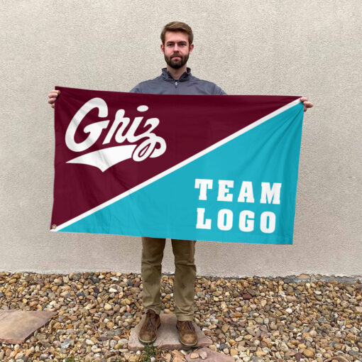 Grizzlies vs Custom Team House Divided Flag, NCAA Split Flag