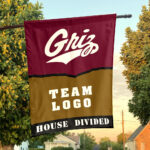 Grizzlies vs Custom Team House Divided Flag, Personalized House Flag