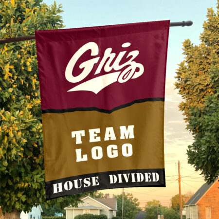 Grizzlies vs Custom Team House Divided Flag, Personalized House Flag