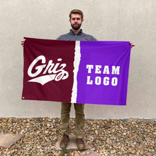 Grizzlies vs Custom Team House Divided Flag, Personalized NCAA Flag