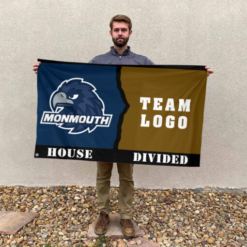 Hawks vs Custom Team House Divided Flag, NCAA Rivalry Flag