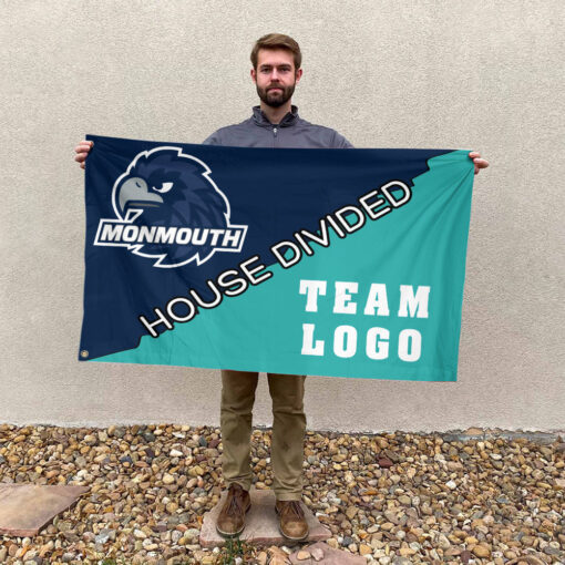 Hawks vs Custom Team House Divided Flag, NCAA Split Flag