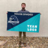Hawks vs Custom Team House Divided Flag, NCAA Team Flag