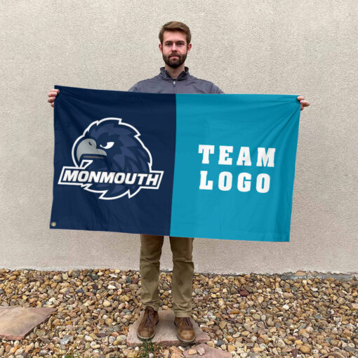 Hawks vs Custom Team House Divided Flag, NCAA Two Team Flag