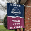 Hawks vs Custom Team House Divided Flag, Personalized College Flag