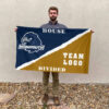 Hawks vs Custom Team House Divided Flag, Personalized House Flag